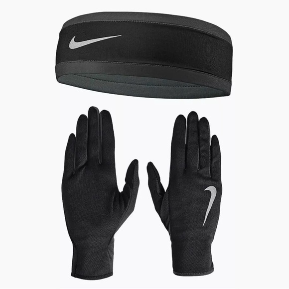 Nike Women's Dry Running Headband & Glove Set Medium/Large 87645 New With Tags - Picture 1 of 4